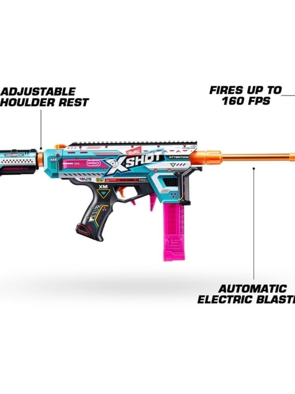 XSHOT Pro Motorized Piston Pump AEB (40 Darts) Motorized Outdoor Foam Blaster